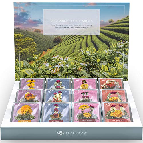 Teabloom Flowering Tea Chest Curated Collection of 12 Gourmet