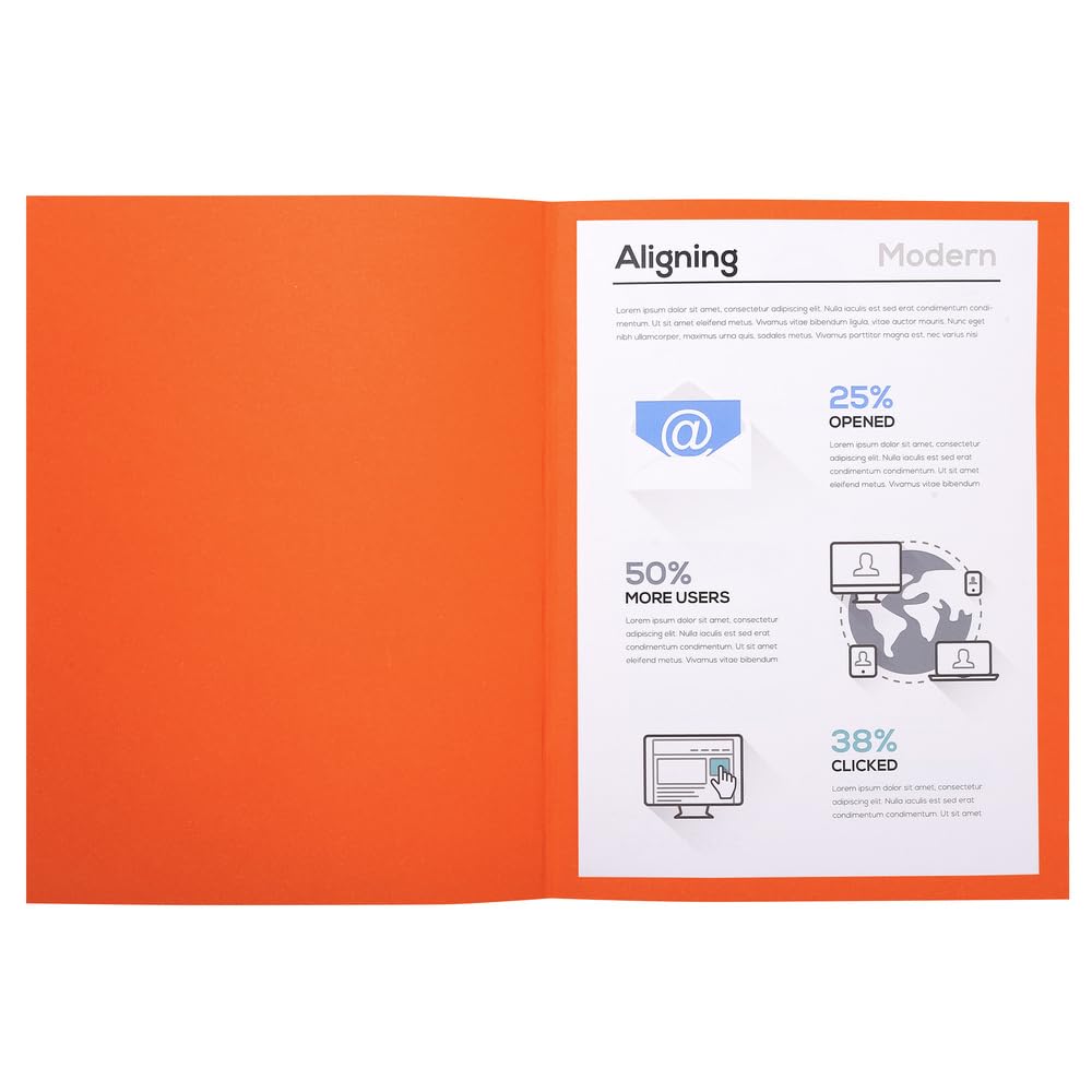 Exacompta - Ref 410007E - Forever Collection - Recycled Square Cut Folder - A4 (210 x 297mm), 220gsm Recycled Board, Blue Angel Certified - Orange (Pack of 100)