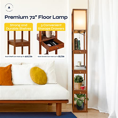 ATAMIN Aaron 72" Floor Lamps for Living Room, Sturdy Floor Lamp for Bedroom, Corner Floor Lamp