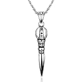 BIYONGDE Stainless Steel Spearhead Arrowhead Pendant, 24 inches Chain Necklace, Retro Style, Unique