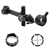 LILIPNPSingle Pin Archery Sight with Optional 4X/6X/8X Scope, Fiber Optic Sight Light, Micro-Adjustable for Compound Bow, Long Rod Design for Enhanced Accuracy