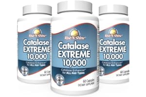 EVERYDAY DESIRES MET . . . NATURALLY RISE-N-SHINE Rise-N-Shine Catalase Extreme Supplement 10,000 - Supplement with Saw Palmetto, Biotin, Fo-Ti, PABA - Hair Supplements for Strong Hair - 180 Capsules - Pack of 3 (90-Day Supply)