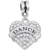 LaBenie Dangle Dance Heart Charm with Crystals