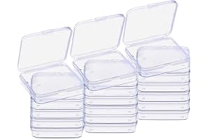 Gebildet 18 Pack Mini Clear Plastic Bead Storage Containers Box Case with lid for Herbs,Tiny Bead,Pills,and Other Small Items