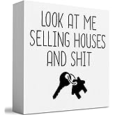 XFW Realtor Gifts, Realtor Gifts for Women Men, Look at Me Selling Houses Sign, Gifts For a Real Estate Agent, Funny New Home Decor 5 x 5 inch