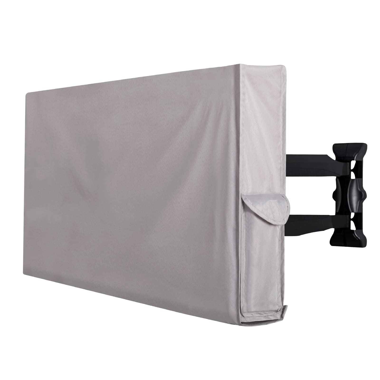 PureFit Outdoor TV Cover 55-58 inch Weatherproof Waterproof for Outside, TV Covers Protector Enclosure for Flat Screen TVs, Fits up to 55"W x 35"H x 5.5"D, Grey Image