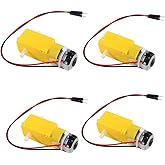 D-FLIFE 4pcs TT Motor Dual DC 3-6V Gearbox Motor 200RPM Ratio 1:48 Shaft Motor with 2.54mm Wire for Arduino DIY Smart Car Rob