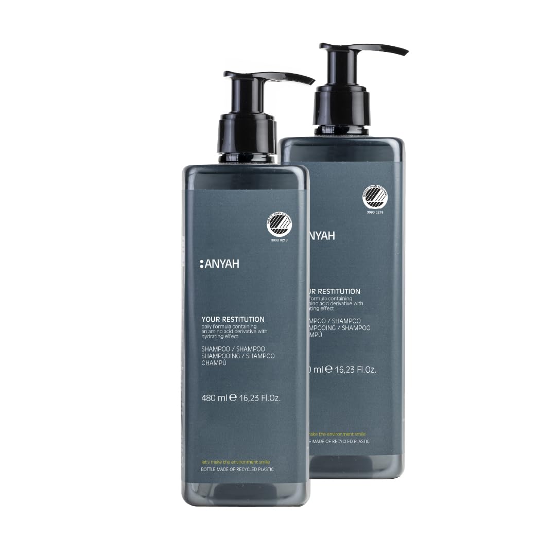 ANYAH Hydrating Shampoo for Dry Hair β Hair Care, Strengthens Hair & Protects Scalp, Vegan Formula, Nordic Swan Ecolabel Certified, 480ml