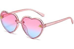 JINHUIBBA Kids Heart shaped Sunglasses Cute Bee Frame Age 3-10 UV400 Protection Fashion Sunnies for Outdoor Summer