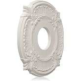 EIFHYT 2 Pack White Home Lighting Ceiling Medallions Molded Plastic, 13" OD x 3-1/2"ID x 3/4" P