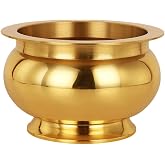 VALICLUD Copper Incense Burner Offering Bowl Bowl Incense Sticks Holder Chinese Asian Style Cone Incense Ash Catcher for Altar Use Rituals Incense Smudging Decoration and More (Golden)