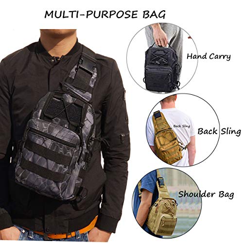 LBlanco Tactical Shoulder Sling Bag Small Outdoor Chest Pack for Men
