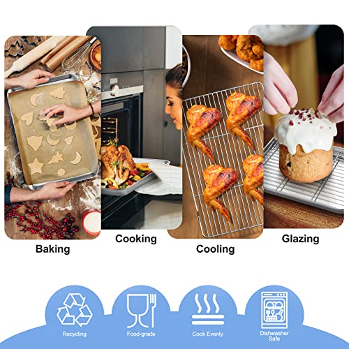 Baking Sheet with Rack 12.4 x 10 x 1 Inch, Zacfton Stainless Steel