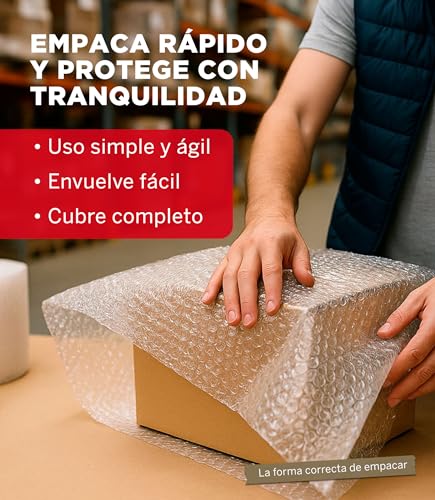 YUREX Papel Burbuja 30 cm x 10 m Poliburbuja para Empaque y Embalaje Seguro Protege Objetos Frágiles en Mudanzas y Almacenaje Amortigua Golpes Reduce Vibraciones y Cuida Superficies sin Dejar Marcas