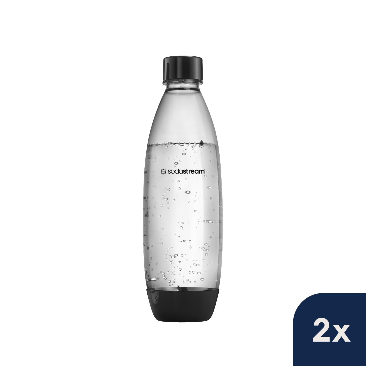 SodaStream 0,8L BPA-freie FUSE Kunststoffflasche schwarz | Spülmaschinengeeignet | Kompatibel mit DUO, E-DUO, Terra, uvm. | 2er-Pack 3