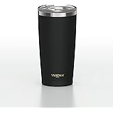 Stainless Steel Tumbler 19.9oz/590ml - Black | Vacuum Insulated, Double Wall, Sweat-proof Sipper with Lid for Hot and Cold Drinks | Coffee Mug