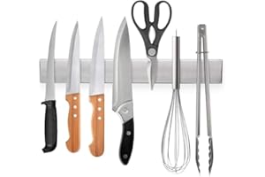istoh | 12 inch Magnetic Knife Strip, No-Rust Guarantee Premium Stainless Steel Kitchen Knives Bar, Space-Saving Powerful Mag
