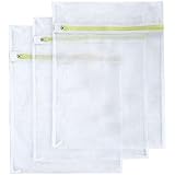 Laundry Bags, SASUM 3 Pack (3 Large) Mesh Thick Polyester Wash Bags Premium Durable White for Jeans, Lingerie,Socks, Bra,Sweaters, Coats in Washing Machine and Drier