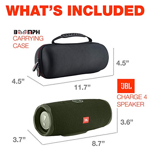 JBL Charge 4 Waterproof Wireless Bluetooth Speaker Bundle with Authentic Boomph Portable Hard