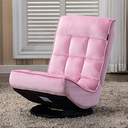 Artechworks Swivel Video Gaming Chair, Velvet Floor Chair Folding Lazy