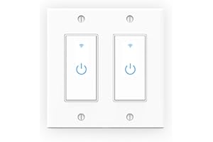 WiFi Light Switch, Smart Wall Switch 2 Gang, Touch Switch Remote Control- Compatible with Alexa Google Assistant,No Hub Requi