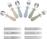 PandaEar 6 Pack Toddler Cutlery Set Stainless Steel Baby Fork & Spoon view 3