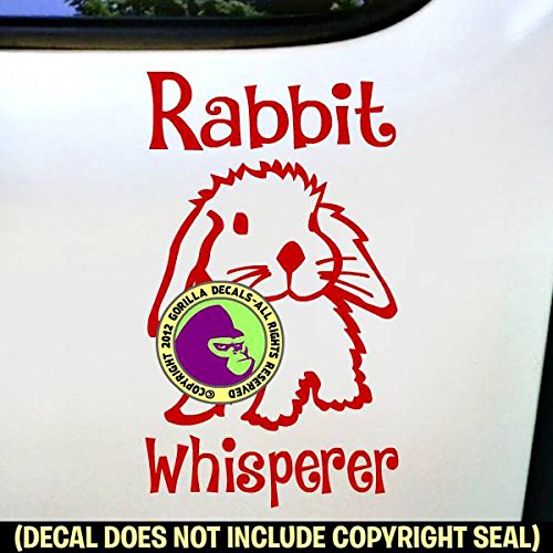 RABBIT WHISPERER Cute Funny Bunny Vinyl Decal Sticker D