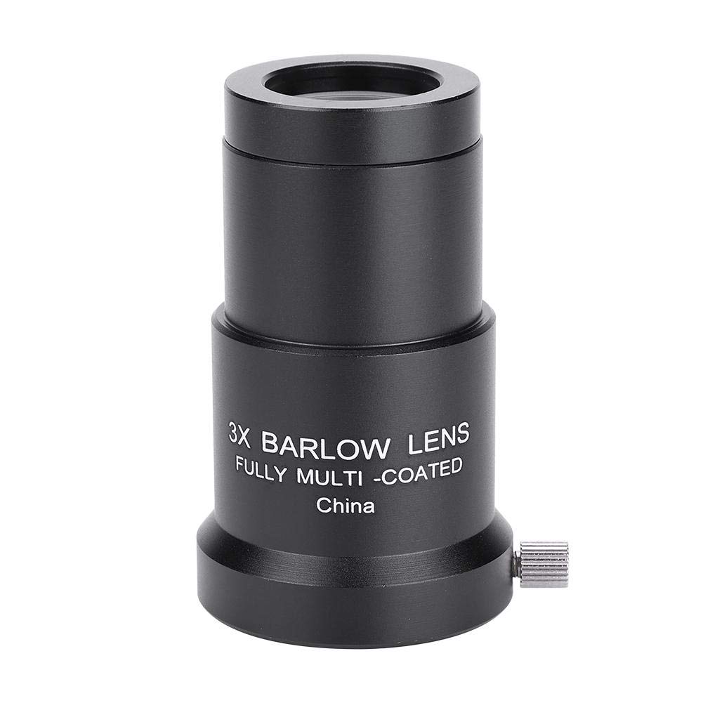 3X 1.25 Inch Barlow Lens, Fully Multilayer Optical Lens High Transmittance Barlow Lens with Full Coating, Astronomy Telescope Eyepiece Barlow Lens