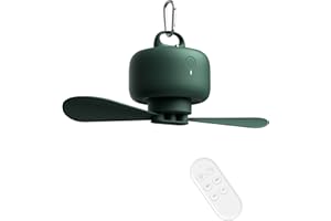 JISULIFE Camping Fan 8000mAh Rechargeable, Portable with Remote Control, Battery Operated with Detachable Fan Blades, Hanging