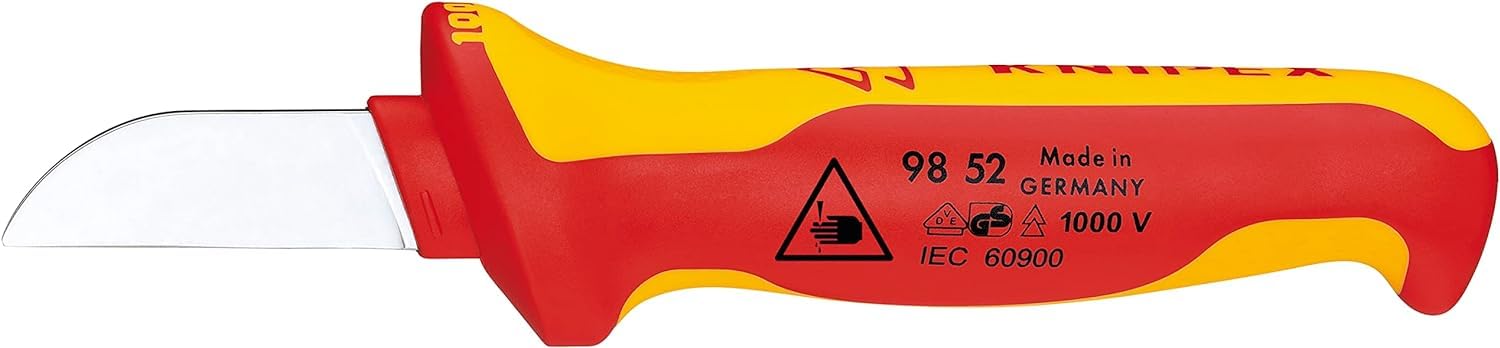 KNIPEX Kabelmesser isolierender Mehrkomponenten-Griff, VDE-geprüft 190 mm, 98 52