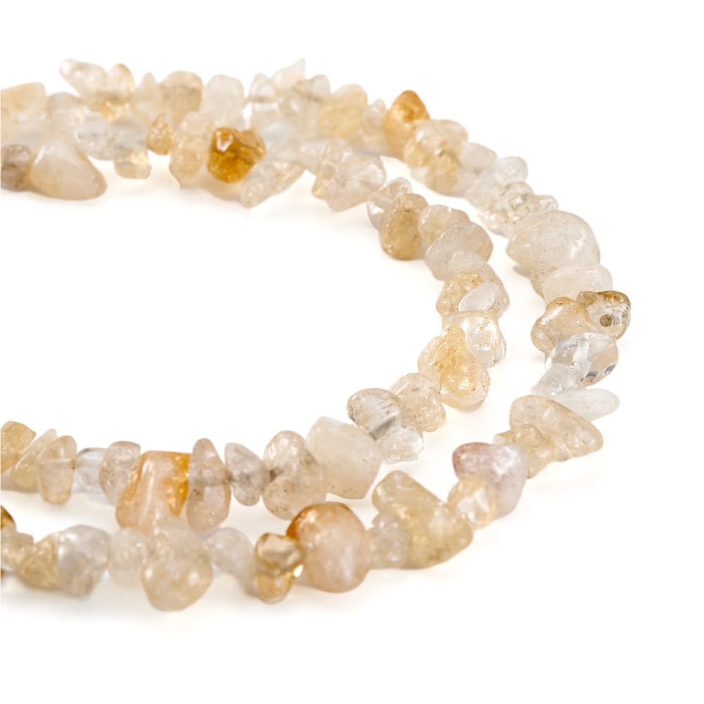 Cheriswelry Citrine Bead Chips Strand 5~8mm Tumbled Gems Healing Chakra Crystals 34 Inches for Jewellery Necklace Bracelet Earring Making