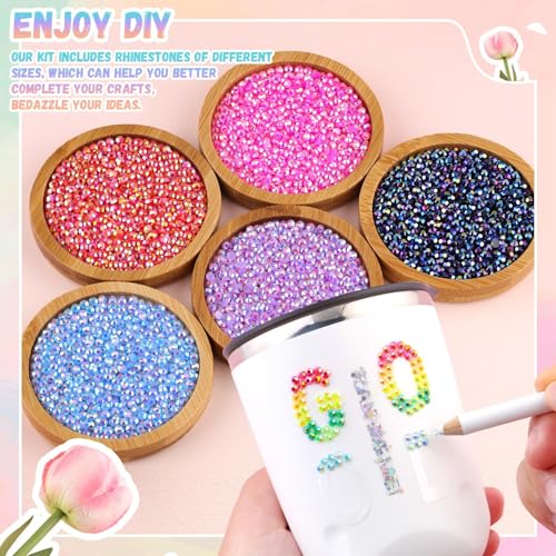 ORCHID M® 40 Colors 32000Pcs Resin Jelly Rhinestones, Multicolor 3mm Flatback Gems for Diamond Art, 3Pcs 10ml B7000 Jewelry Glue for Clothes Shoes Nail Art Diamond Painting Makeup DIY