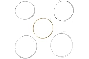 5 String Banjo String, Stainless Steel Banjo Strings Bright Sound Thick 5 String Replacement