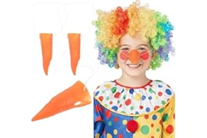 JOINPAYA 3pcs Carrot Nose Props: Orange Clown Nose Costume Accessory for Parties Halloween and Role Play for Adults and Teens