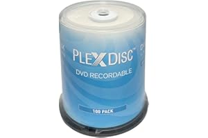 PlexDisc DVD+R 4.7GB 16X White Inkjet Printable Hub Printable - 100pk Cake Box (FFB) 63C-215-BX, 100 pieces
