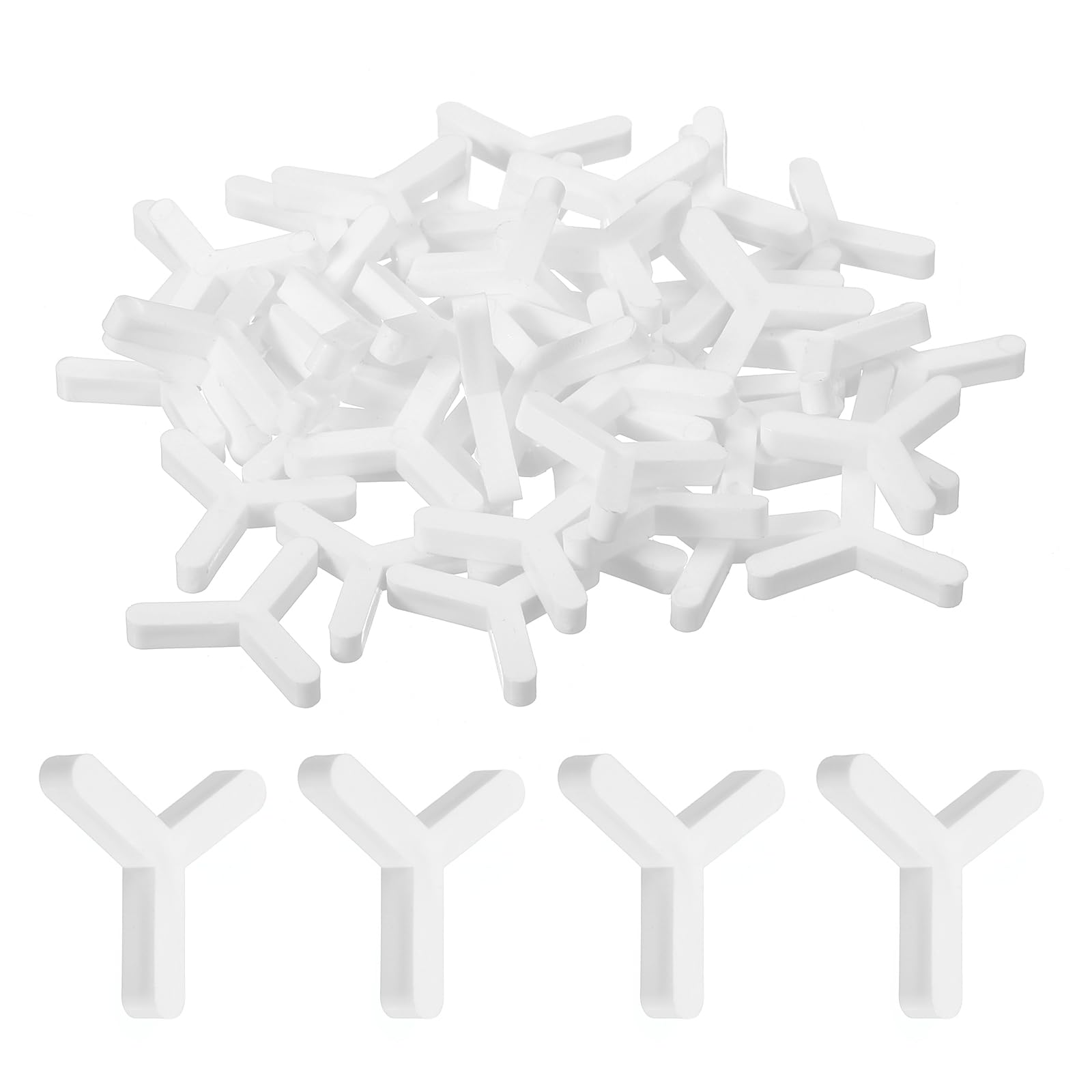 Photo 1 of uxcell 300Pcs Wall Floor Tile Plastic Y Type Spacers Tiling Tools 3mm 1/8 Inch Hexagon Tile Spacers for Ceramic Tiles Installation, White