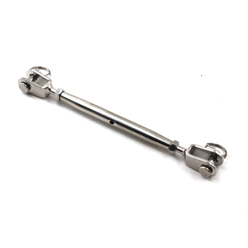 M10 Jaw and Jaw Turnbuckle 304 Stainless Steel Closed Body Turnbuckle Pack of 1