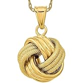 IceCarats 14K Solid Yellow Gold Love Knot Necklace Chain Pendant Charm