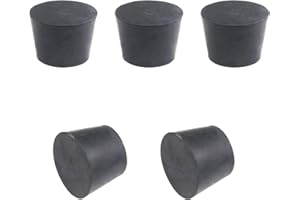 GPJYYDS 5pcs 8# Black Tapered Shaped Solid Rubber Stopper for Lab Tube Stopper Size 32x42x31mm Hole Stopper for Diesel Injector Holes