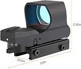 Feyachi RS-30 Reflex Sight 4 Reticles 20mm Picatinny Mount Red Dot view 3