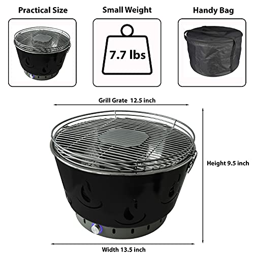 JAK BBQ Airbroil J 100 Charcoal BBQ Barbecue for the balcony, Grill