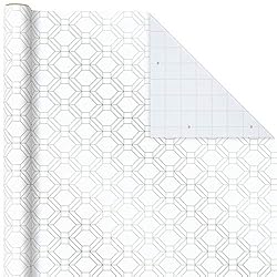 Hallmark Silver and White Wrapping Paper with