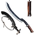 Hand Forged Ancient Egyptian Khopesh Sword Replica, High Carbon Steel Hunting Egyptian Khopesh Sword with Leather Sheath, Custom Handmade Full Tang Sword Perfect for Cosplay and History enthusiats