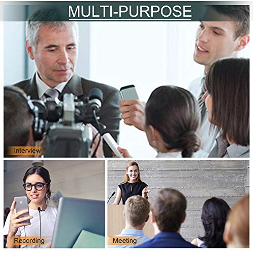 Lavalier Lapel Microphone for iPhone Android Smartphone, Omnidirectional Condenser Mic for DSLR Camcorder Laptops, Recording Mic for YouTube,Interview,Video,Vlogging