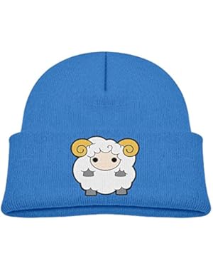 Kids Humor Cartoon Kawaii Sheep Vector Casual Flexible Winter Knit Hats/Ski Cap/Beanie/Skully Hat Cap