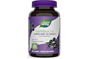 HAIRLESS BRUSH Nature's Way Sambucus Elderberry with Vitamin C and Zinc, 120 Gummies-nalkotSumplimentsGuide