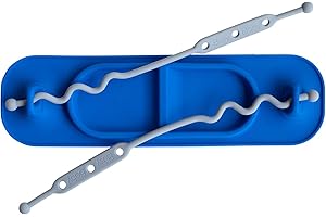 Busy Baby Silicone Mini Mat, Suction Placemat for Babies & Toddlers with Adjustable Tethers, Keeps Toys Off The Floor, Dishwasher Safe, BPA Free, Includes Travel Sleeve (Blue)