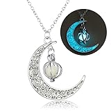 Rckcu Glow in The Dark Silver Crescent Moon and Orb