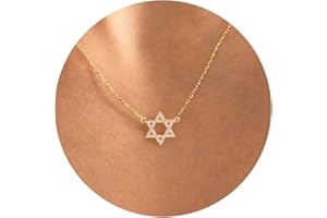 LLWOM Gold Necklace for Women-14k Gold Plated Infinity Necklace Star Of David Necklace Evil Eye Cross Pendants Heart Dainty Gold Necklace For Women