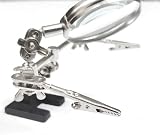 JZK Hands Free Magnifying Glass Crocodile Clip 8x Third Hand Soldering Jewelry view 7